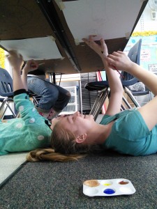 Kids under table